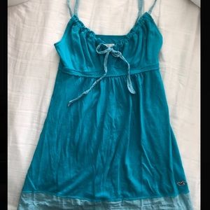 Turquoise Hollister flowy tank